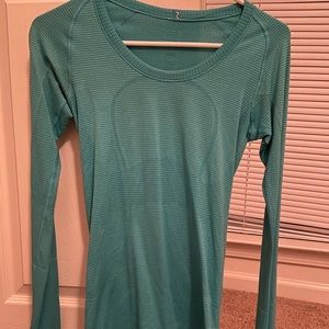 Teal lulu lemon swiftly tech long sleeve crew